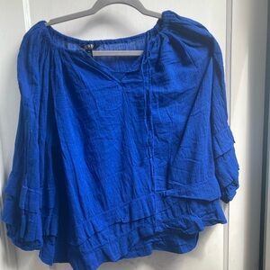 Lauren Blue Gauze Top, M